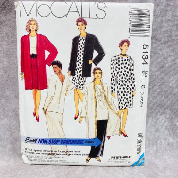 McCalls 5134 Misses Easy Non-Stop Wardrobe Sewing Pattern G - Picture 1 of 10